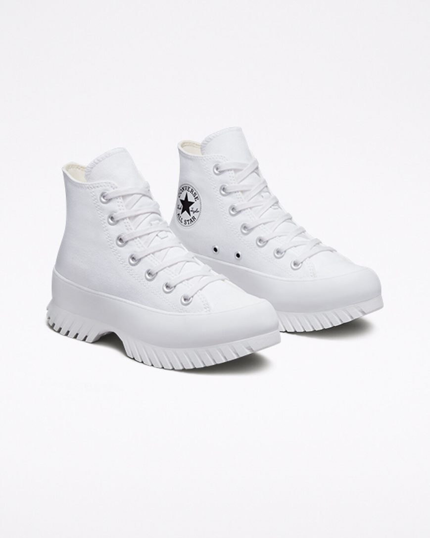 Tenis Converse Chuck Taylor All Star Lugged 2.0 Cano Alto Masculino Branco Pretas | PT L0075T1